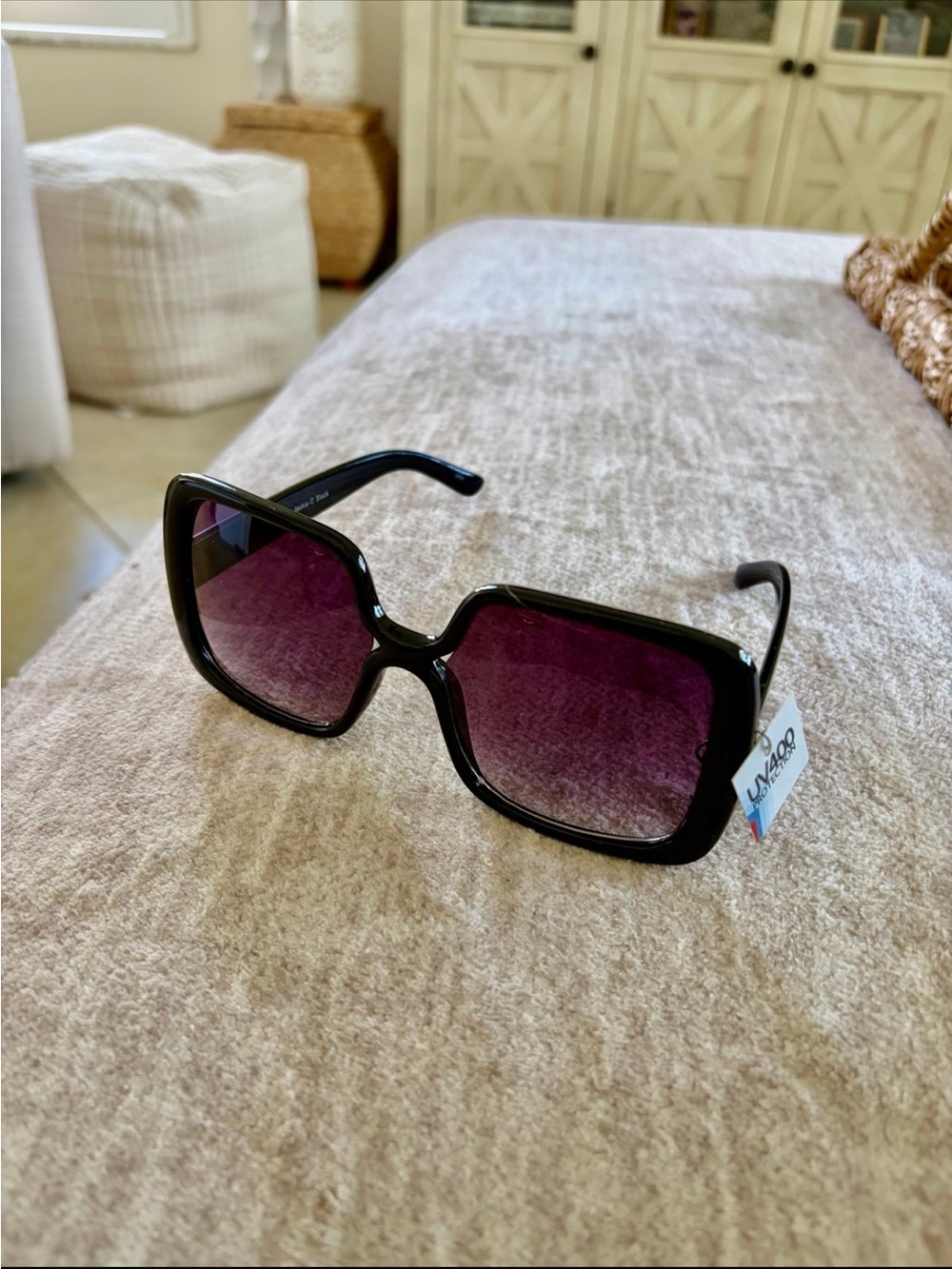Women’s Black Oversized Square Sunglasses UV400 Protection New